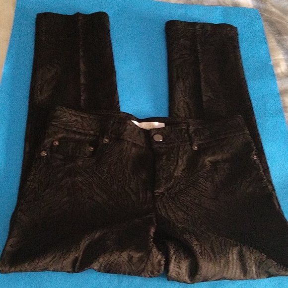 Cache Luxe textured black pants/ jeans size 6 - Picture 1 of 7